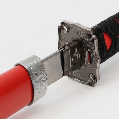 Макет оружия «Сувенирные катаны на подставке 3в1. Красный дракон», подарочный набор, ножны дерево, 54 см; 81 см; 100 см