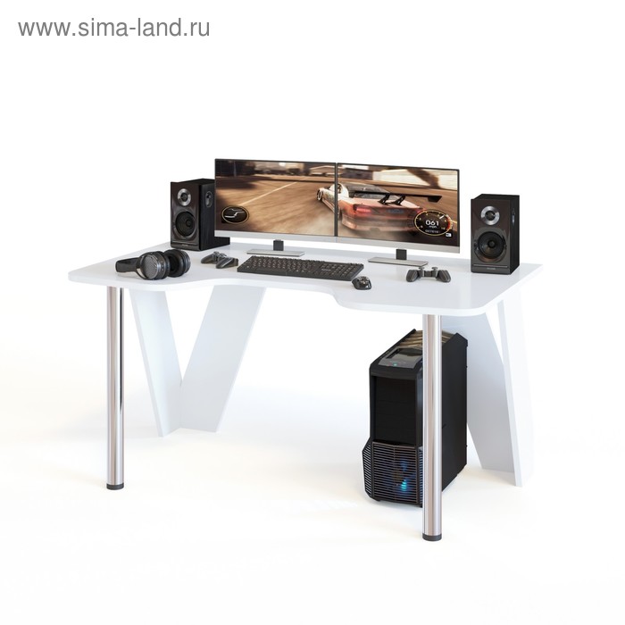 Компьютерный стол, 1500 × 900 × 750 мм, цвет белый - Фото 1