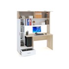 Компьютерный стол, 1600 × 600 × 1850 мм, цвет дуб сонома / белый - Фото 2