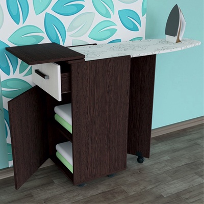 Комод с гладильной доской К1, 410х421х840, Венге/Дуб молочный