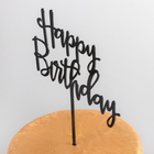 Топпер для торта Happy Birthday, 16.5×15 см, чёрный - Фото 3