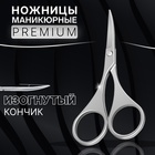 Ножницы маникюрные «Premium», загнутые, 9 см, на блистере, цвет серебристый - фото 320091186