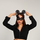 Карнавальный набор «Цвет настроения: чёрный», ободок, уши, маска, термопринт - Фото 3