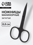 Ножницы маникюрные, узкие, загнутые, 8.8 см, чёрные - Фото 1