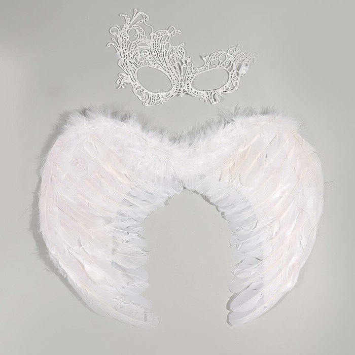 Карнавальный костюм «Ангел», крылья, маска - фото 1905549537