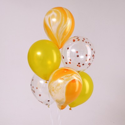 Шары латексные 12" «Солнечные», набор 6 шт., цвет жёлтый