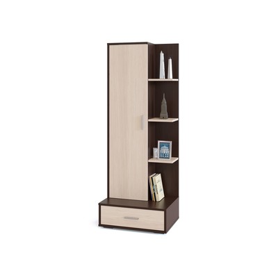 Стеллаж напольный «СОКОЛ. СТ-9», с полками, 600×450×1600 мм, цвет венге/белёный дуб