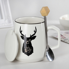 Кружка 380 мл «Природа», с керамической крышкой и ложкой - Фото 2