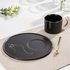 Чайная пара керамическая с ложкой «Силуэт», 2 предмета: кружка 260 мл, тарелка d=19.6 см, рисунок МИКС - Фото 3