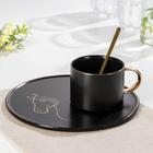 Чайная пара керамическая с ложкой «Силуэт», 2 предмета: кружка 260 мл, тарелка d=19.6 см, рисунок МИКС - Фото 5