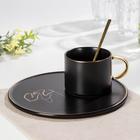 Чайная пара керамическая с ложкой «Силуэт», 2 предмета: кружка 260 мл, тарелка d=19.6 см, рисунок МИКС - Фото 7