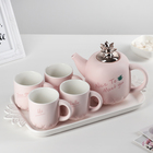 Набор керамический чайный "Радость встречи", 5 предметов: чайник 500 мл, кружка 150 мл, подставка - Фото 1