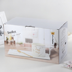 Чайная пара керамическая с ложкой «Эстетика», 2 предмета: кружка 280 мл, подставка 24x12 см, цвет чёрный - Фото 3