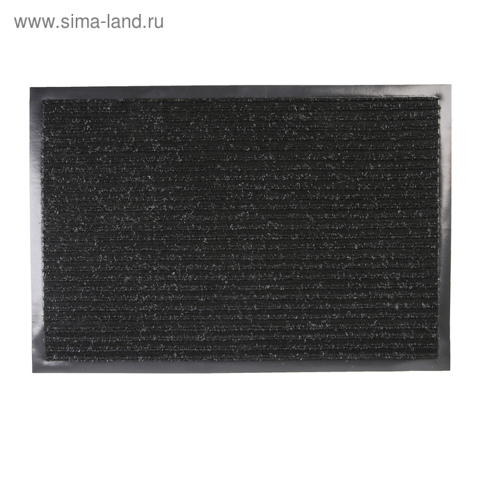 Коврик придверный влаговпитывающий, ребристый, «Стандарт», 40×60 см, цвет чёрный - Фото 1