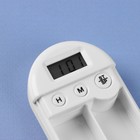 Таблетница с таймером и батарейкой, 2 секции, цвет белый/голубой - фото 24364494