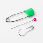 Набор булавок: портновские, с круглым концом, английские, 22 / 37 / 40 мм, 422 шт., разноцветный - Фото 2