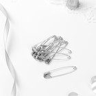 Булавки английские, 45 мм, 10 шт., цвет серебряный - Фото 2