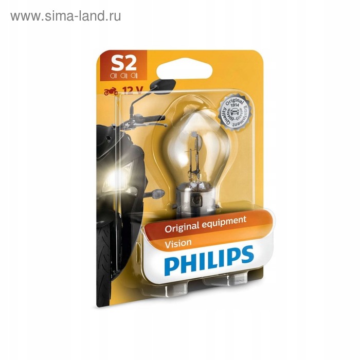 Лампа для мотоциклов Philips, 12 В, S3, 15Вт - Фото 1