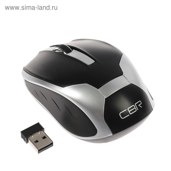 Мышь CBR CM-422, беспроводная, оптическая, 1600 dpi, 2xAAA, USB, чёрная - Фото 1