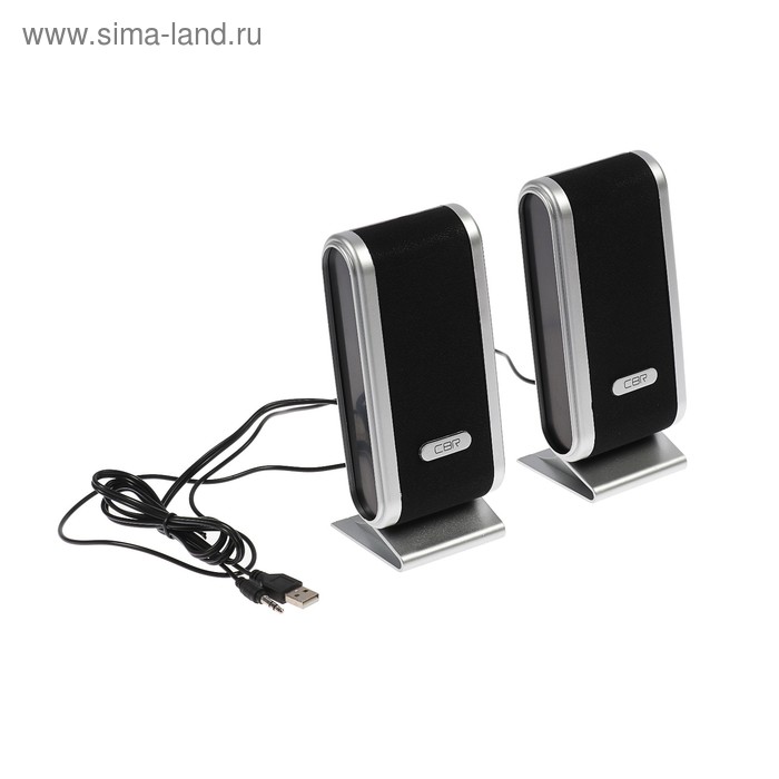 Компьютерные колонки 2.0 CBR CMS 299, 2х3 Вт, USB, чёрно-серебристые - Фото 1