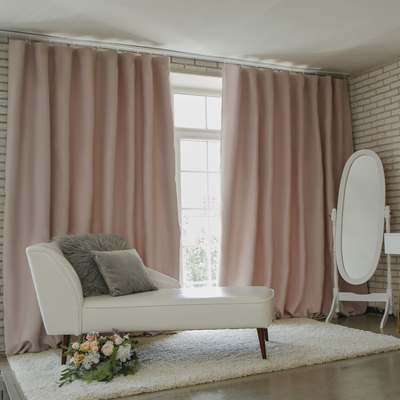Штора блэкаут портьерная «Этель», 250×265 см, розовая металл