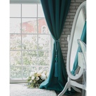 Штора блэкаут портьерная «Этель», размер 250×265 см, цвет изумрудный 4292694