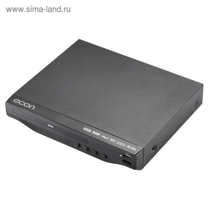 DVD-плеер Econ DVE-1200H, MPEG4, DivX, AVI, USB, RCA, черный - Фото 1