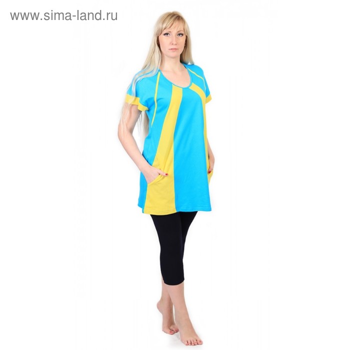 Туника женская «Радуга», размер 58 , цвет бирюзовый - Фото 1