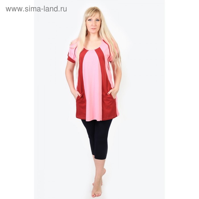 Туника женская «Радуга», размер 52, цвет розовый - Фото 1