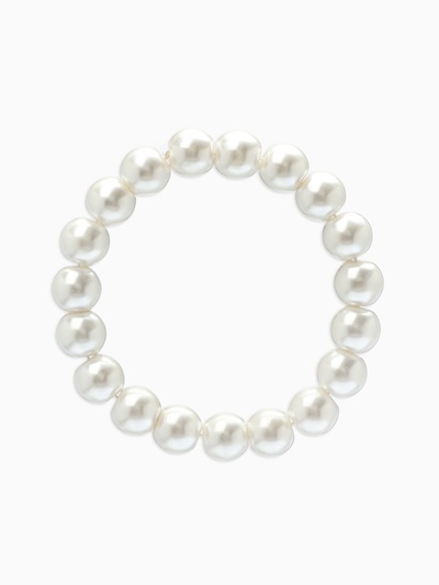 Браслет из бусин «Жемчуг. Классика», d=5.5 см, шар №10, белый