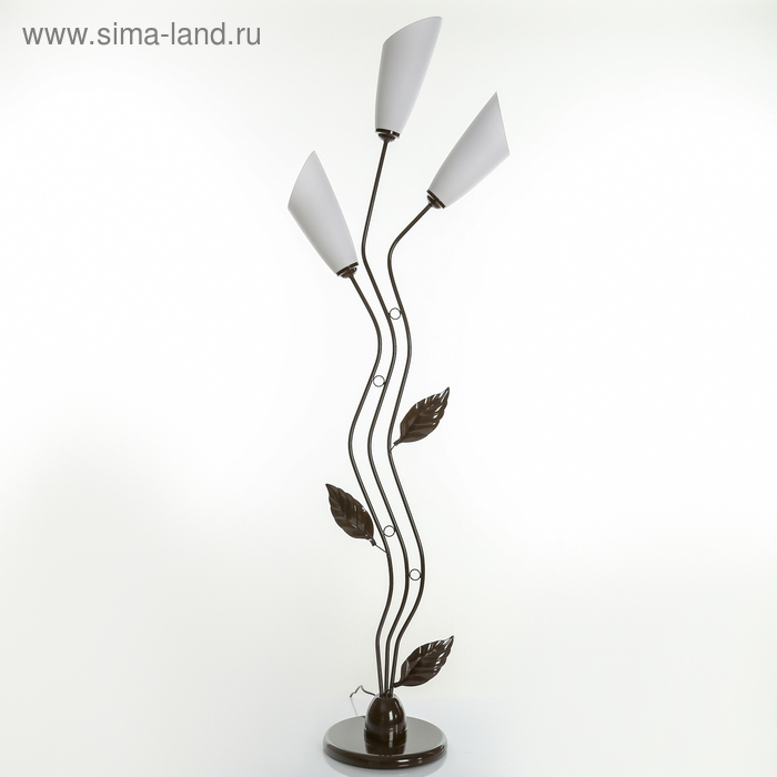Торшер напольный BayerLux «Изгиб», 3×15 Вт, E27, коричневый - Фото 1