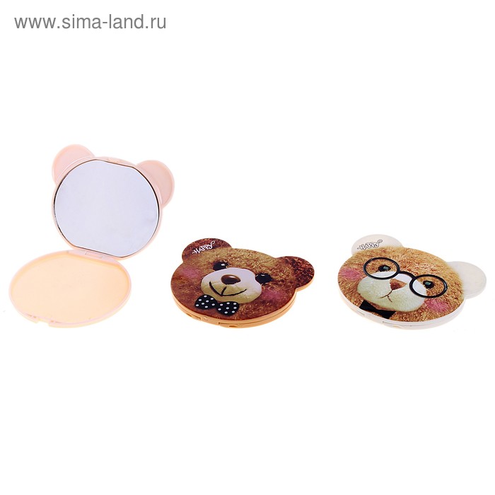 Зеркало складное с расчёской, круглое, без увеличения, d=9см, цвета МИКС - Фото 1