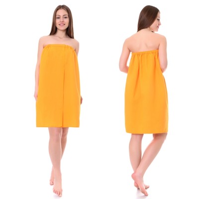 Накидка женская для сауны, 75×150 см, хлопок 100%, апельсиновая