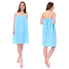 Накидка женская для сауны, 75×150 см, хлопок 100%, небесная - Фото 1