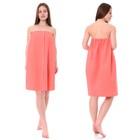 Накидка для сауны жен (75х150), цв.коралл, ваф.полотно 160г/м, хл100% - Фото 1