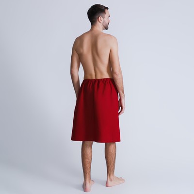 Килт мужской для сауны (65х150), цвет.вишня, вафельное полотно 160г/м, хлопок 100%