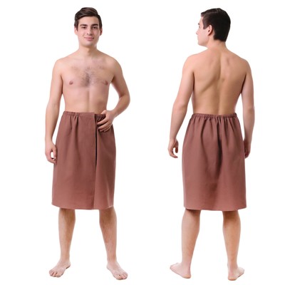 Килт мужской для сауны, 65×150 см, хлопок 100%, шоколадный