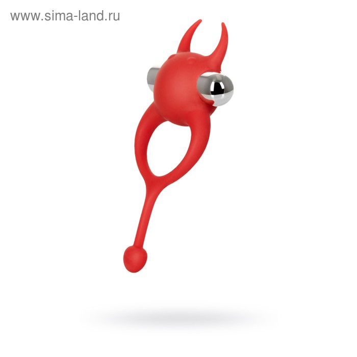 Виброкольцо с хвостиком JOS NICK, силикон, красный, 13,5 см - Фото 1