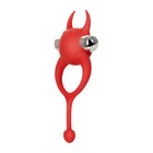 Виброкольцо с хвостиком JOS NICK, силикон, красный, 13,5 см - Фото 2