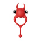 Виброкольцо с хвостиком JOS NICK, силикон, красный, 13,5 см - Фото 3