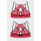 Бралетт кружевной удлиненный Erolanta Lingerie Collection, размер 42-44, цвет кармин-чёрный - Фото 3