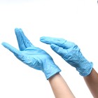 Перчатки медицинские нитриловые нестерильные, текстурированные Benovy, размер M, голубые, 100 пар - Фото 3