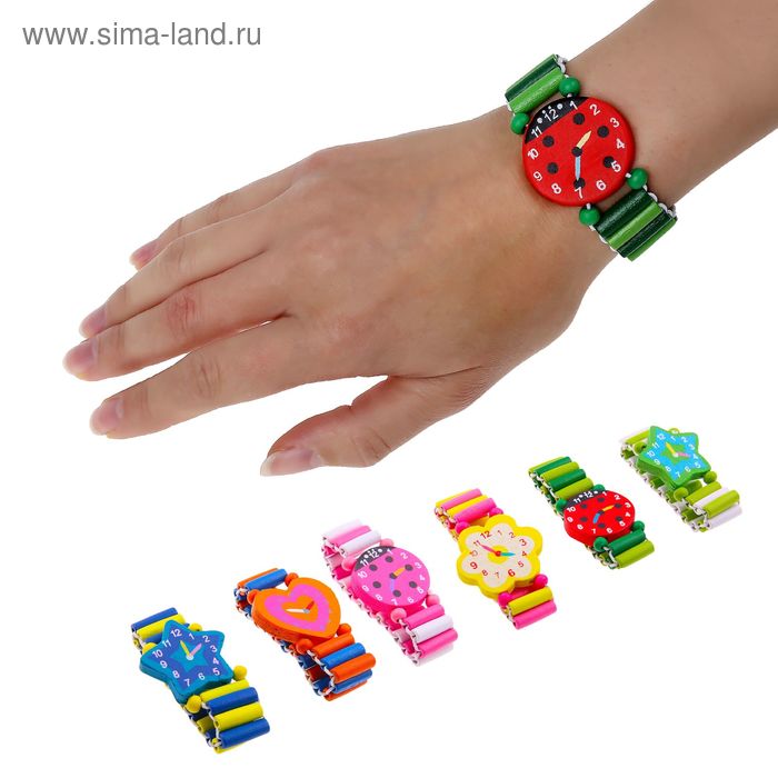 Часы детские, на резиночке, фигурные, цвета МИКС - Фото 1