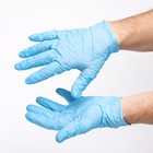Медицинские перчатки нитриловые, нестерильные, неопудренные Benovy L, голубые - Фото 6