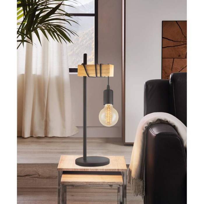 Настольная Лампа TOWNSHEND 10Вт E27, чёрный, коричневый - фото 1905550605