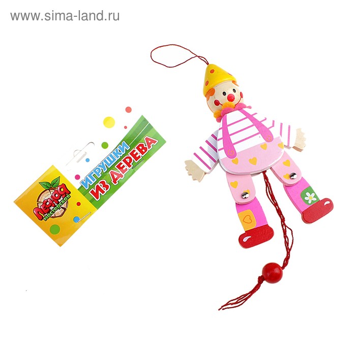 Сувенир-дергунчик на ниточке "Клоун" - Фото 1