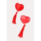 Пэстис в форме сердец Erolanta Lingerie Collection, с кисточками, тканевые, красные - Фото 2