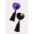 Пэстис в форме сердец Erolanta Lingerie Collection, с кисточками, цвет фиолетово-чёрный - Фото 2