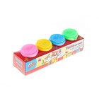 Тесто для лепки, набор 4 цвета, 140гр + крышка-формочка - Фото 1