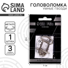 Головоломка металлическая «Игры разума. Умные гвозди» №1, на блистере - Фото 1